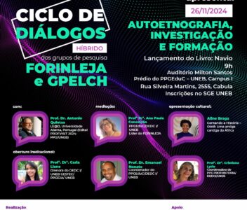 Ciclo de Diálogos dos grupos FORINLEJA E GPELCH – Autoetnografia, Investigação e Formação